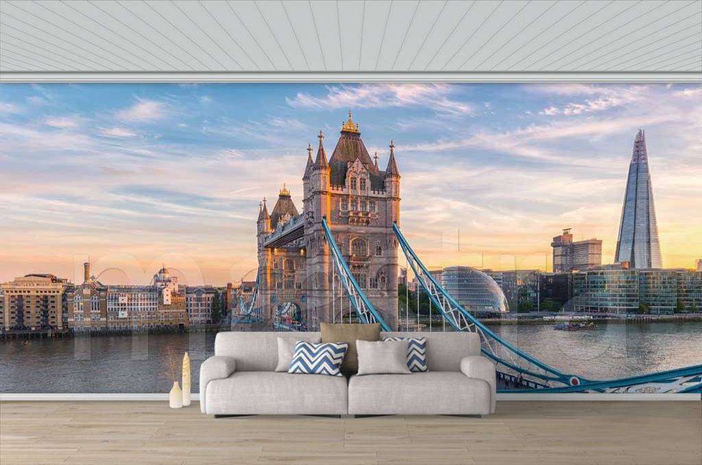 Фотообои в интерьере тауэрский мост в утренние часы  9-563 фото