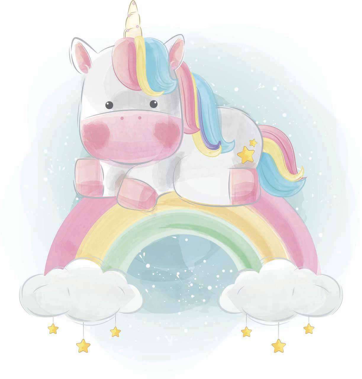 Фотообои в интерьере единорог на радуге  12-473 фото