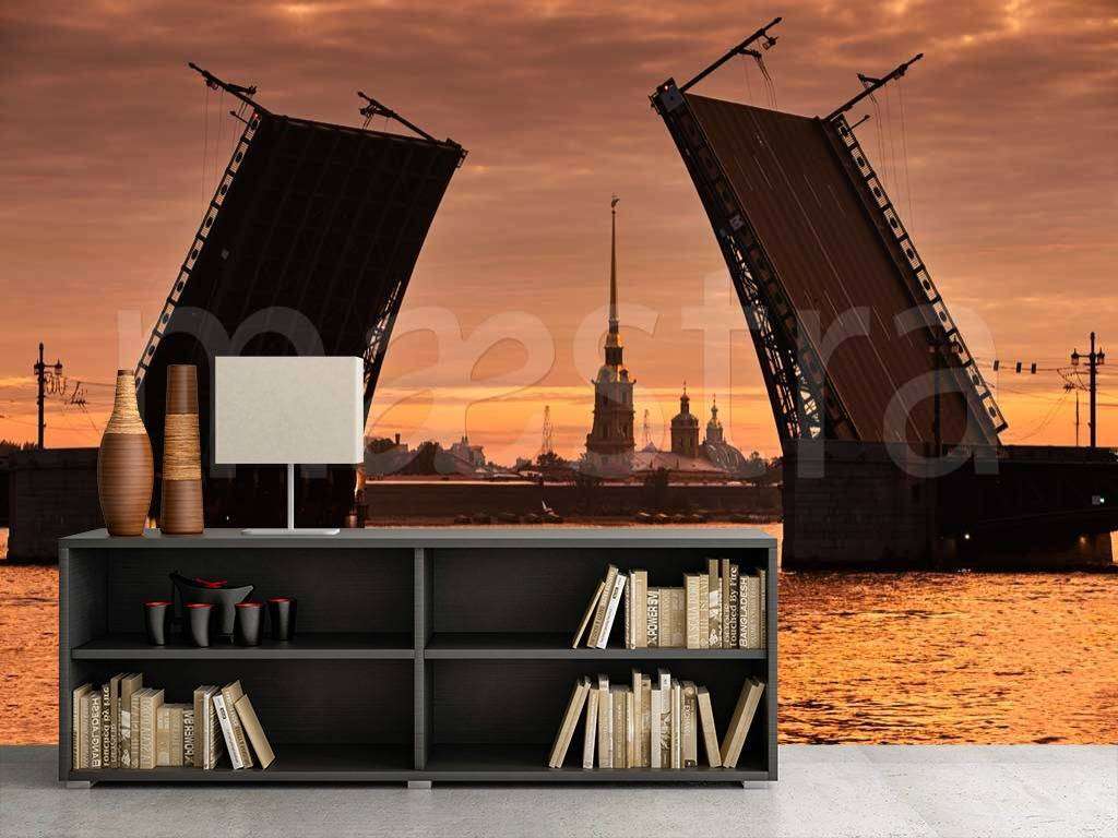 Фотообои в интерьере разводные мосты  9-647 фото