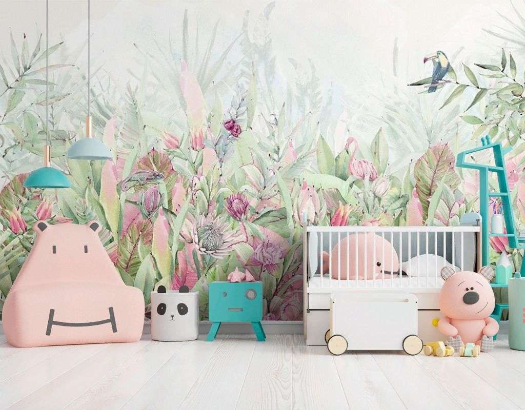 Фотообои в интерьере в спальню цветы яркие  9-2007 фото