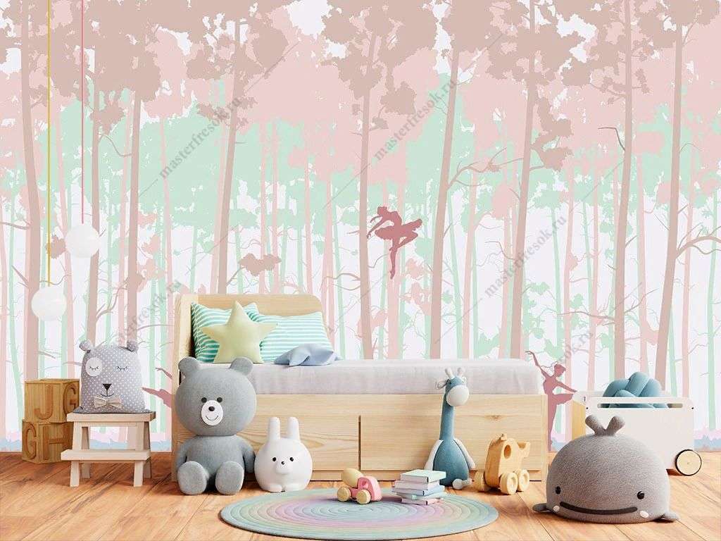 Фотообои в интерьере сказочный лес  14-402 фото