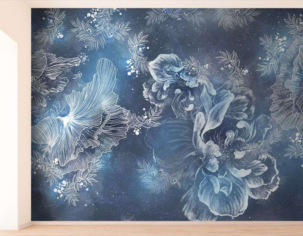 Фотообои в интерьере зимние узоры  9-1631 фото