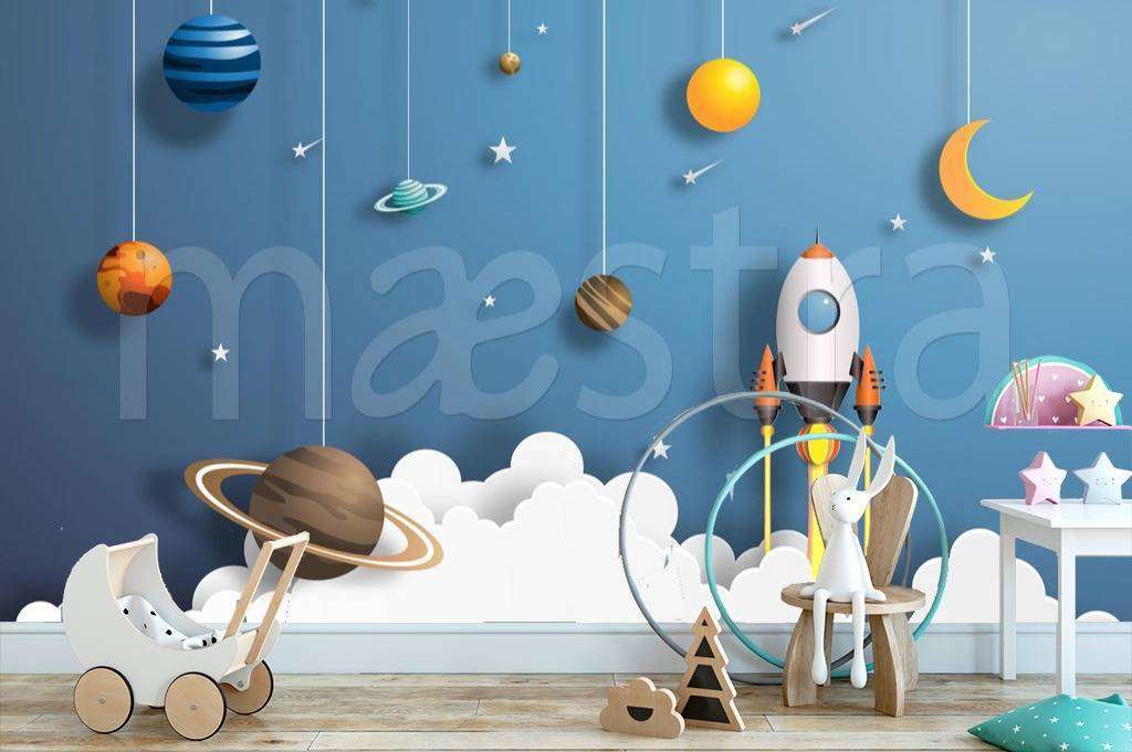 Фотообои в интерьере 3д космос  12-423 фото