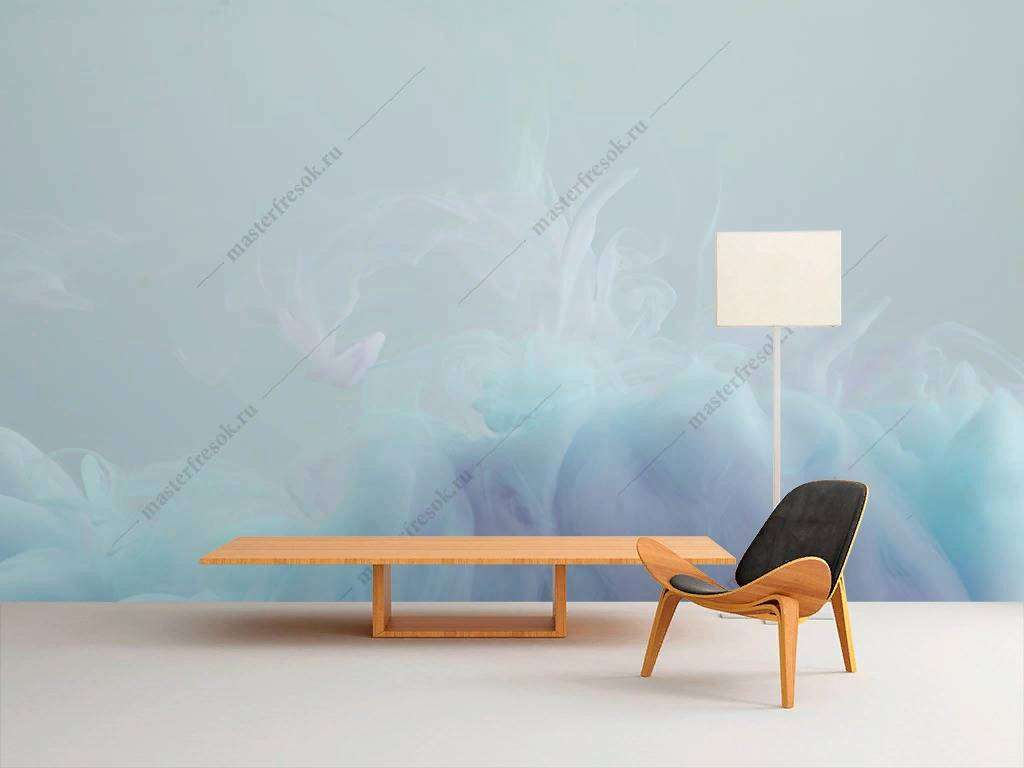 Фотообои в интерьере бирюзовый фон  9-1147 фото