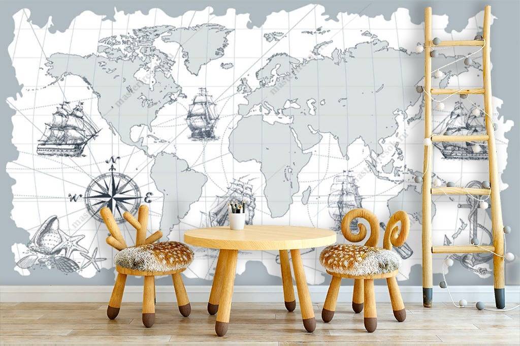 Фотообои Карта мира путешественника  12-1012