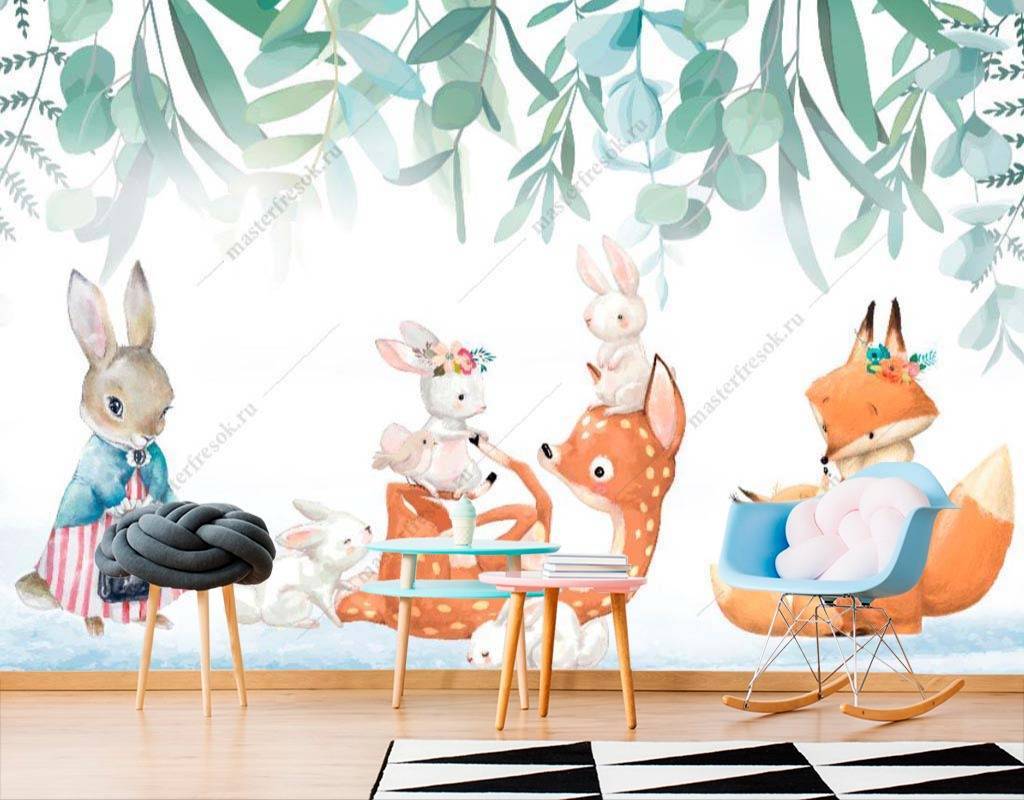 Фотообои Животные иллюстрация  14-021