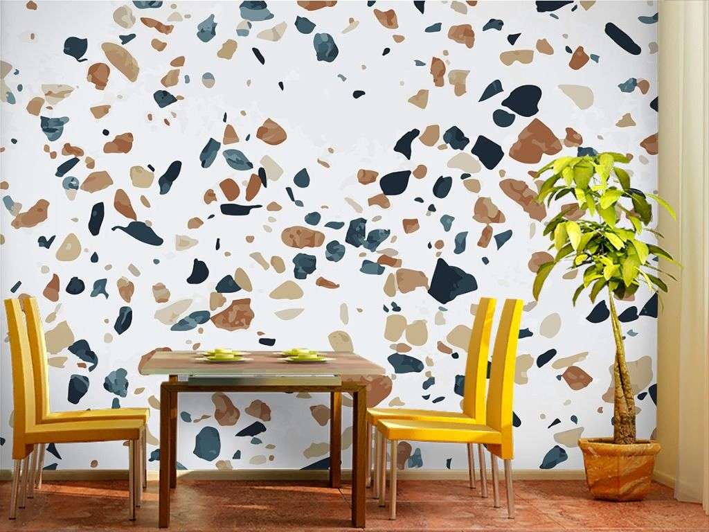 Фотообои в интерьере каменная плитка  9-1918 фото