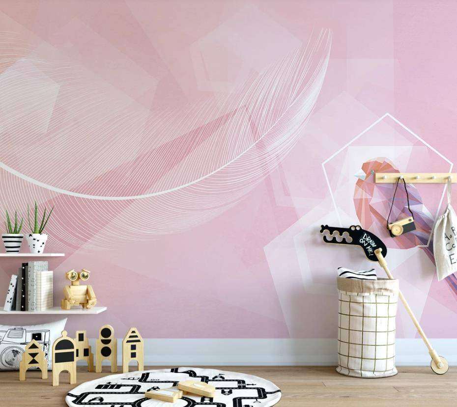 Фотообои в интерьере детские абстракция розовая  15-361 фото