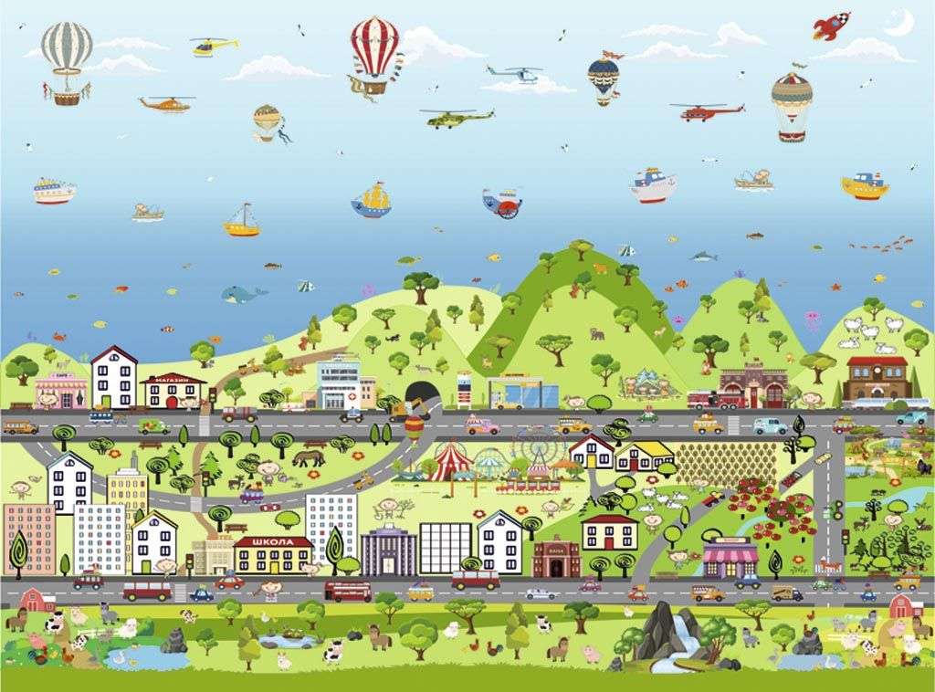 Фотообои в интерьере мультигород  12-926 фото