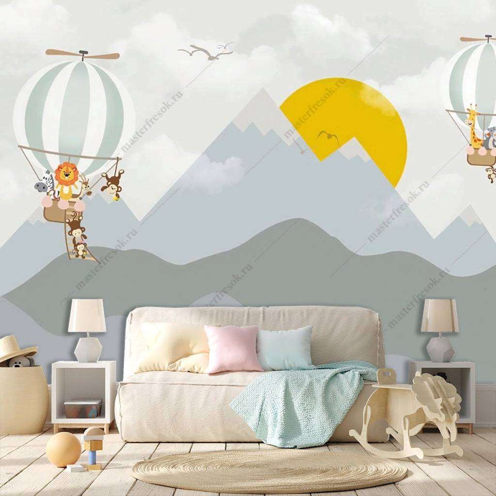 Фотообои в интерьере серые горы  14-190 фото