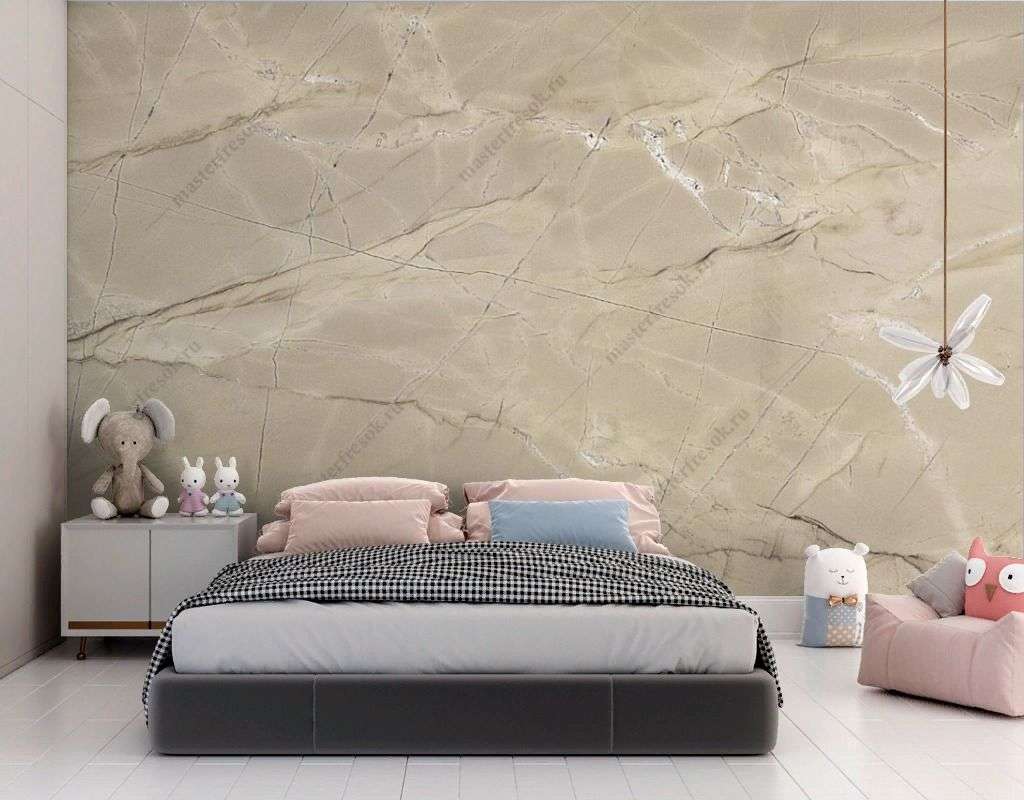 Фотообои в интерьере мрамор темный беж  9-1794 фото