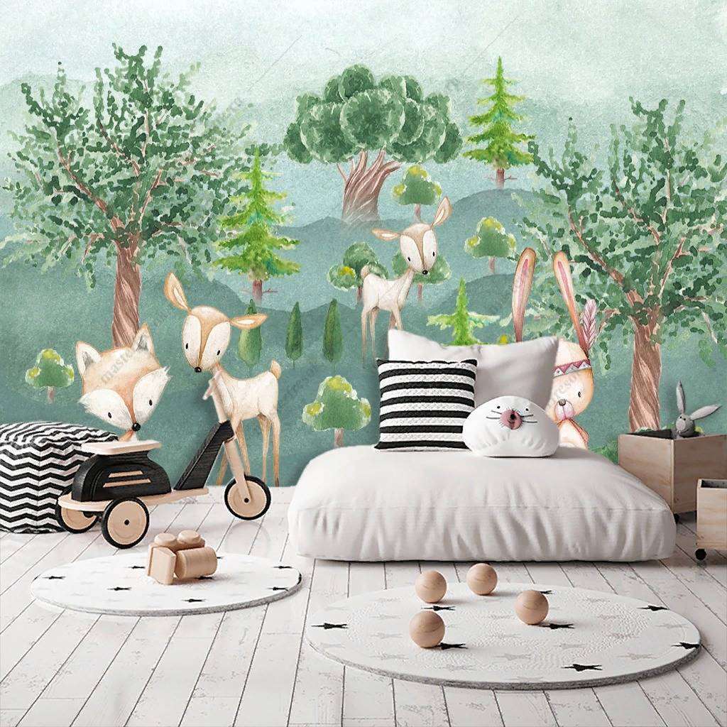 Фотообои в интерьере лес и звери  12-871 фото