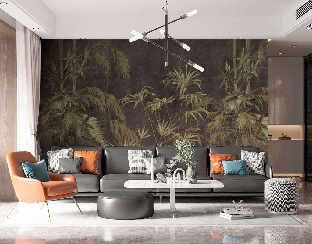 Фотообои в интерьере листья пальмы фоновые  9-1639 фото