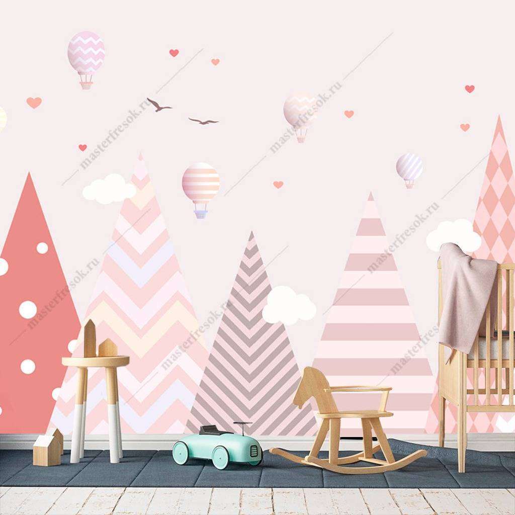 Фотообои Бесшовные обои на стену:  Горы розовые. Артикул: 12-870  