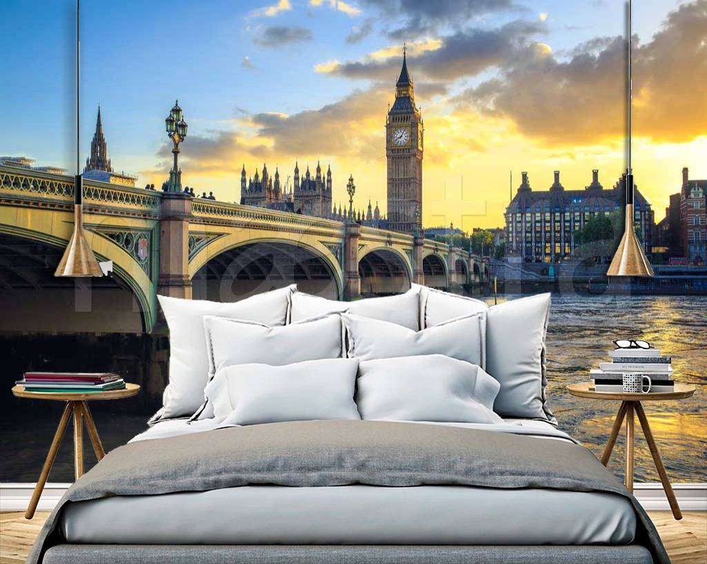 Фотообои в интерьере биг бен во время рассвета  9-561 фото