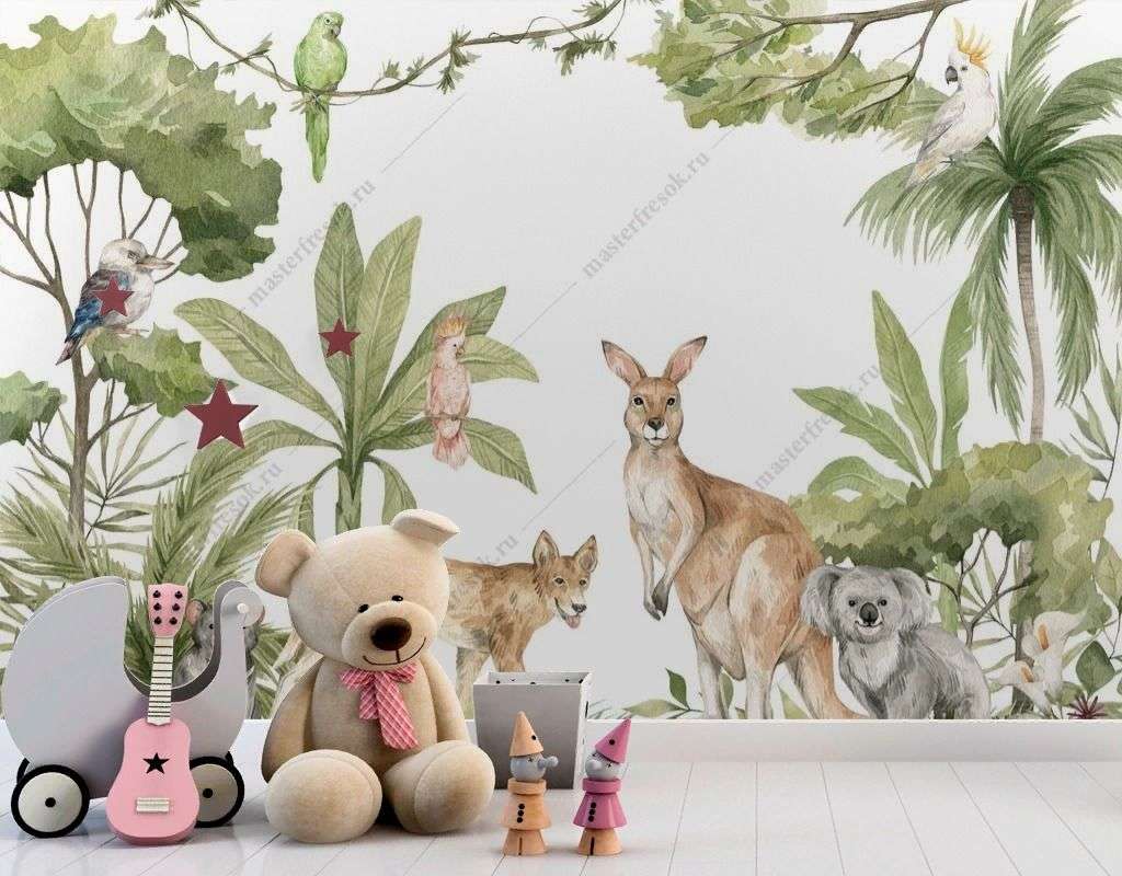 Фотообои в интерьере животные джунглей  14-595 фото