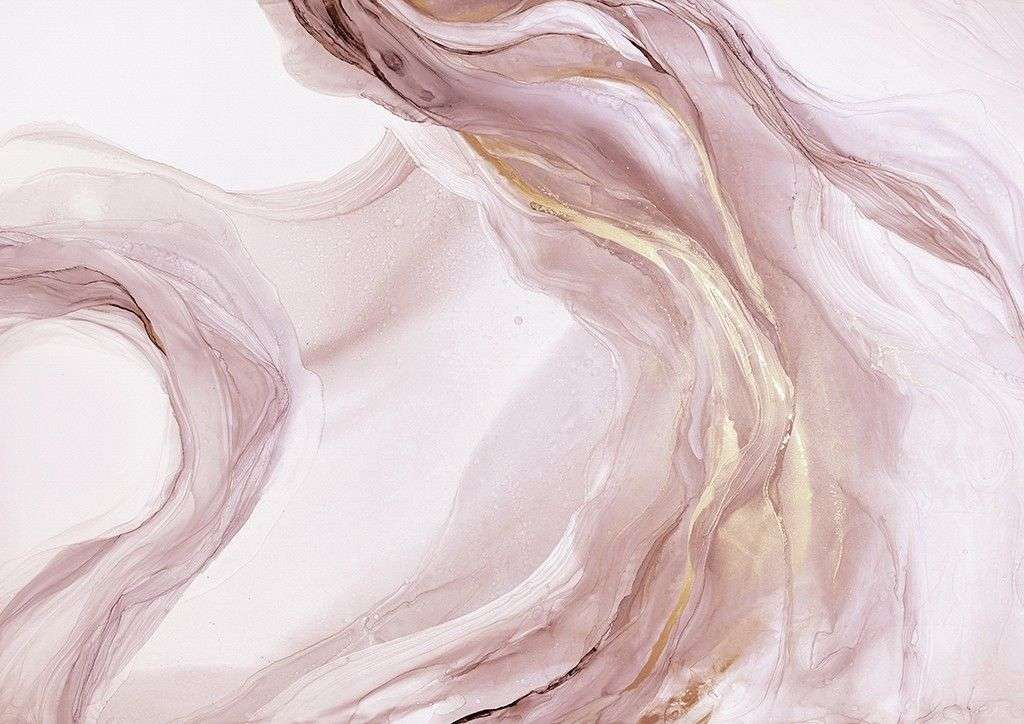 Фотообои в интерьере в спальню акварель и золото  9-1841 фото