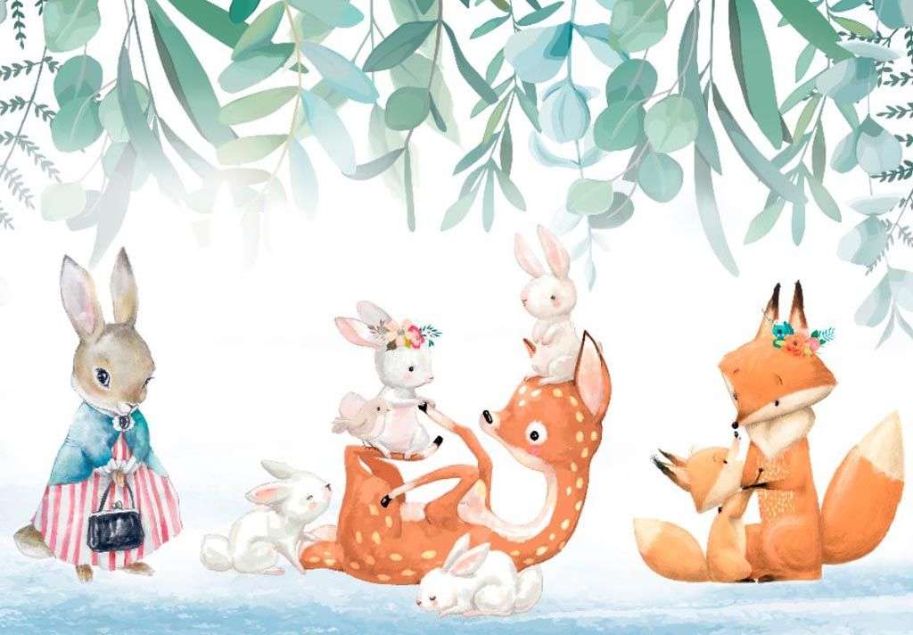 Фотообои в интерьере животные иллюстрация  14-021 фото