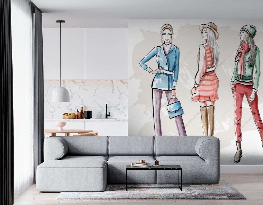 Фотообои в интерьере стильные модели  12-1383 фото