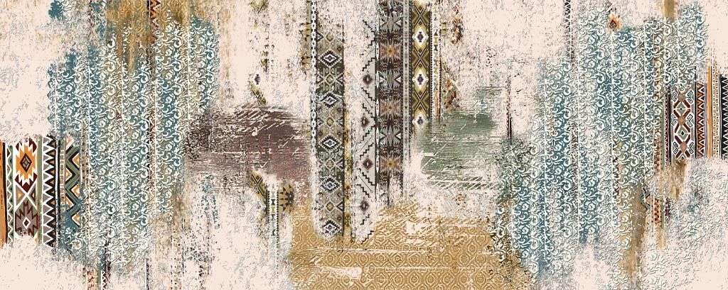 Фотообои в интерьере абстракция с яркими акцентами  9-2051 фото