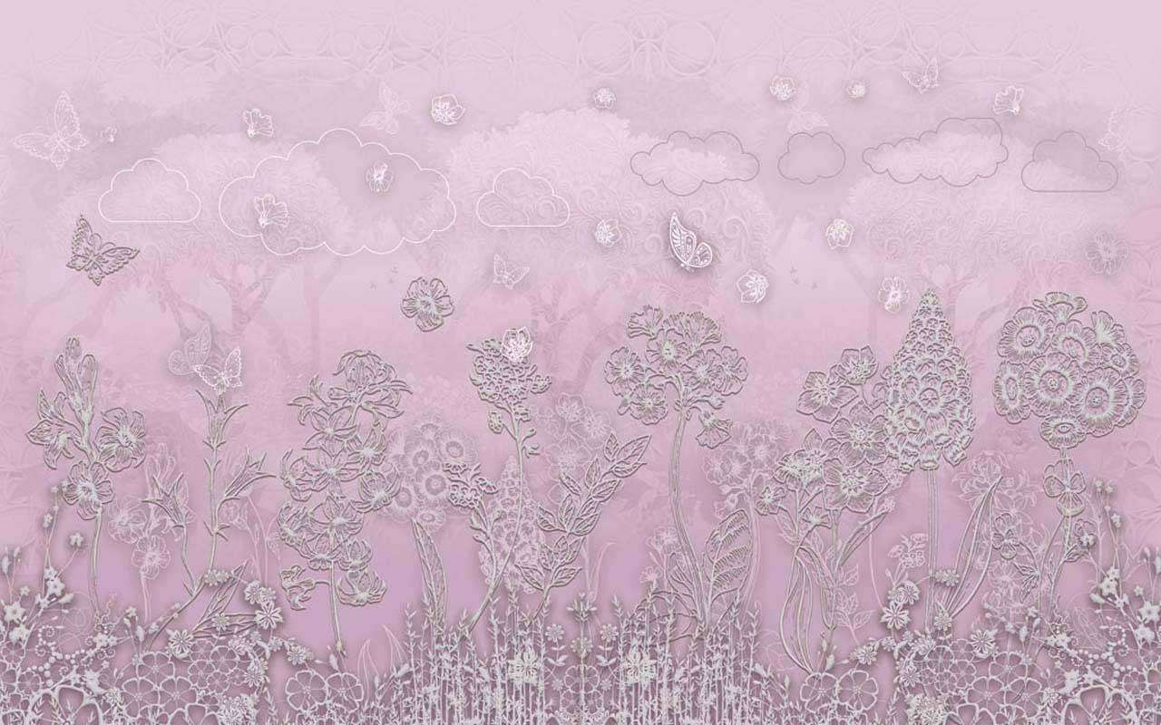 Фотообои в интерьере сиреневое поле  13-117 фото