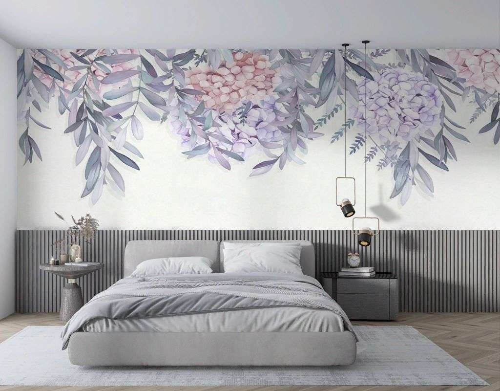 Фотообои в интерьере цветы сиреневые  9-1996 фото