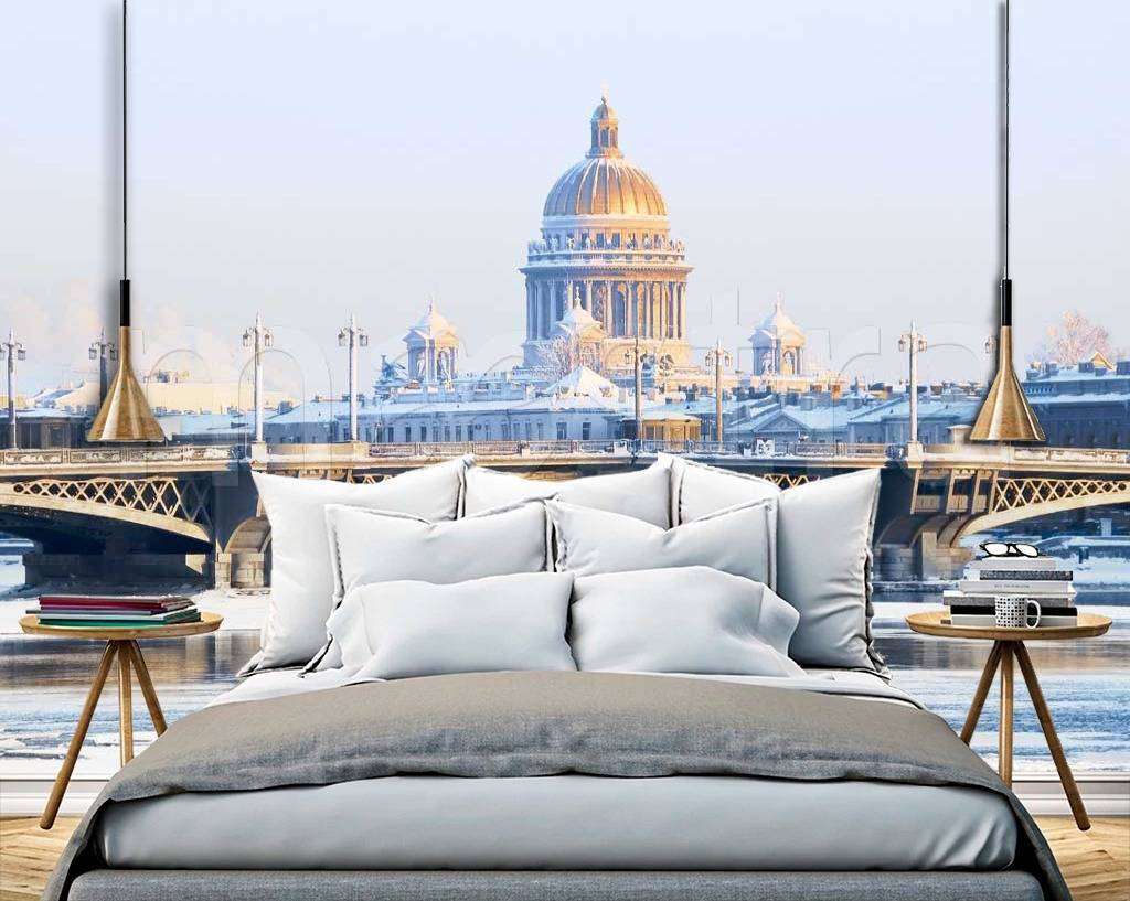 Фотообои в интерьере благовещенский мост  9-629 фото