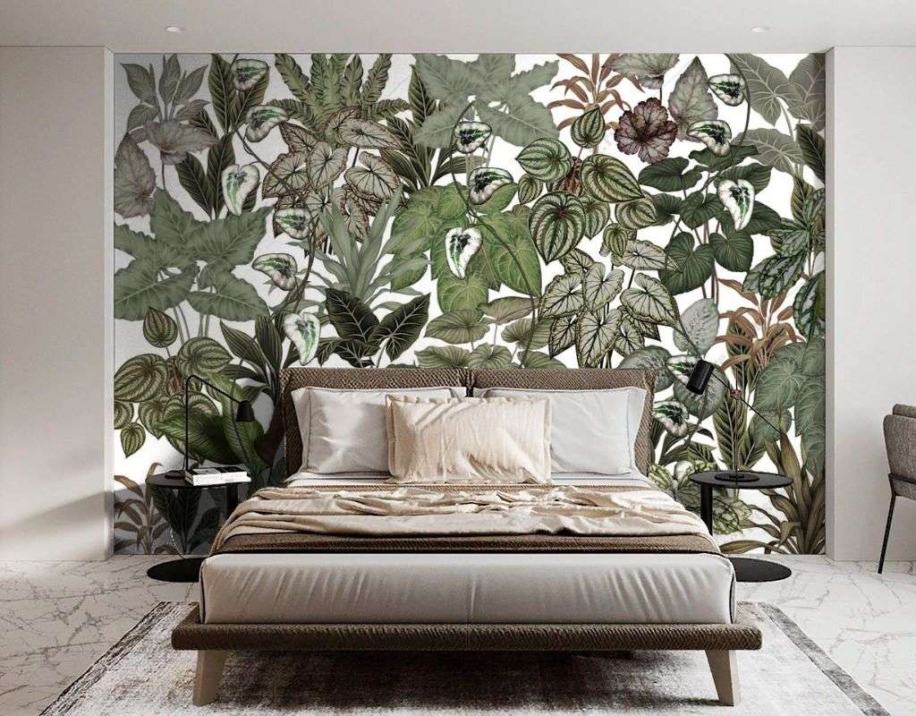 Фотообои в интерьере тропический микс  13-536 фото