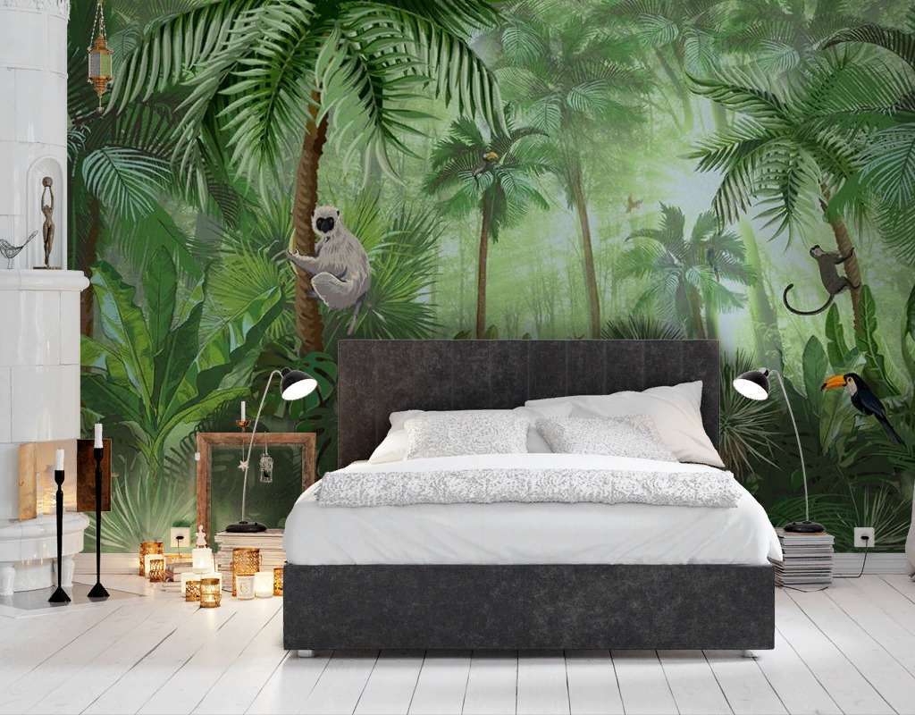 Фотообои Бесшовные обои на стену:  Тропический лес в детскую. Артикул: 12-1500  