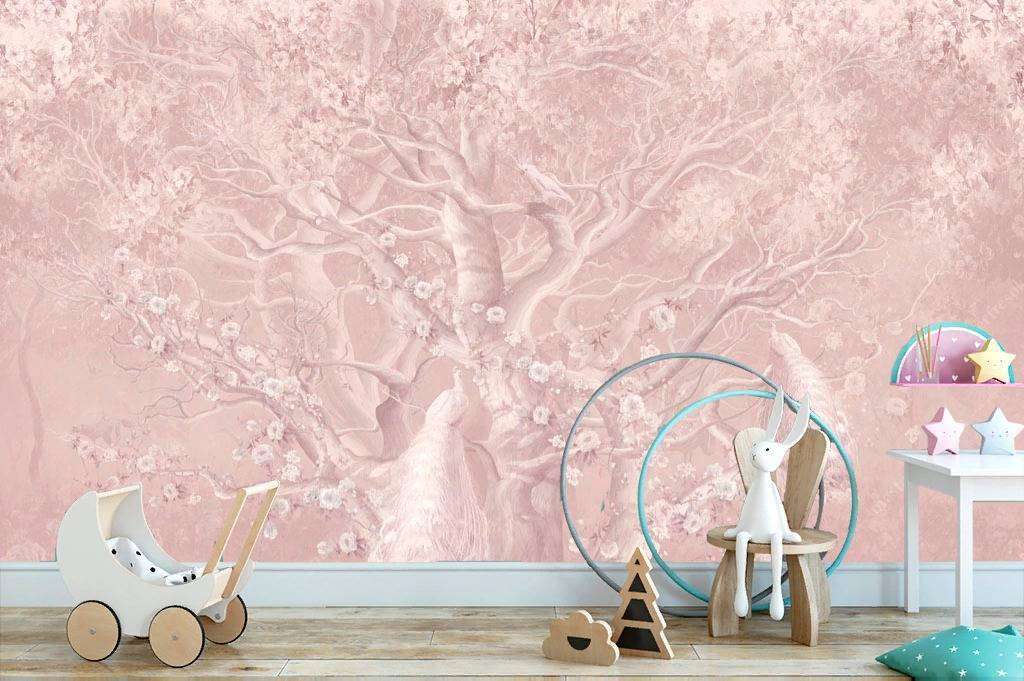 Фотообои в интерьере жар птицы в волшебном лесу  13-094 фото