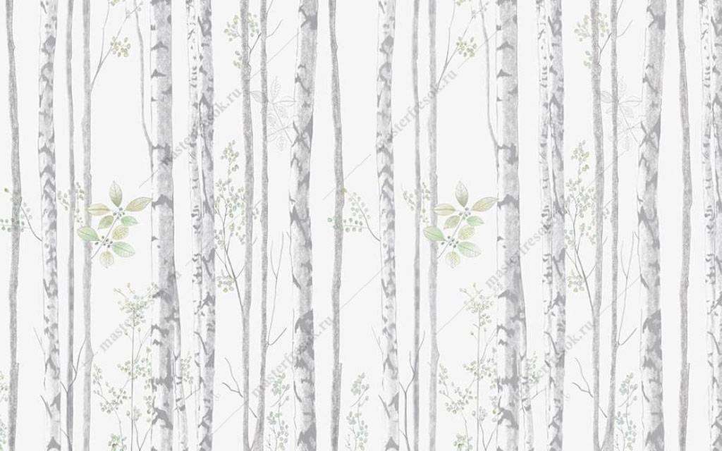 Фотообои в интерьере дымчатый лес  15-987 фото