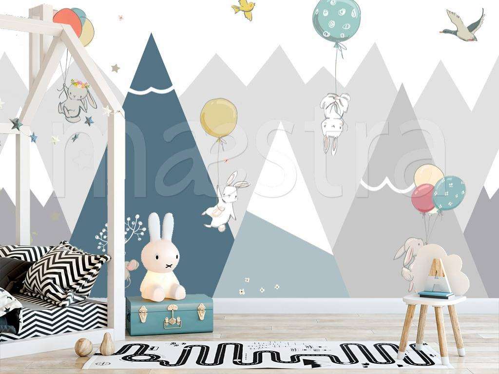 Фотообои в интерьере горы с животными  12-449 фото