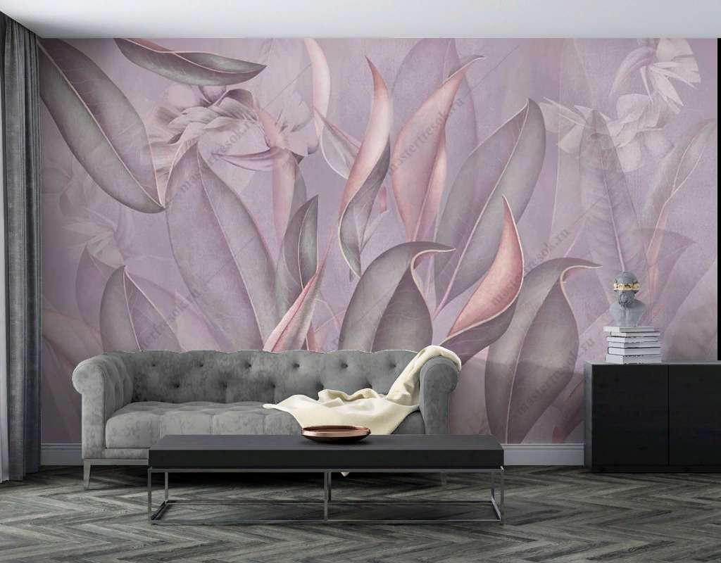 Фотообои Бесшовные обои на стену:  Тропические листья. Артикул: 13-397  