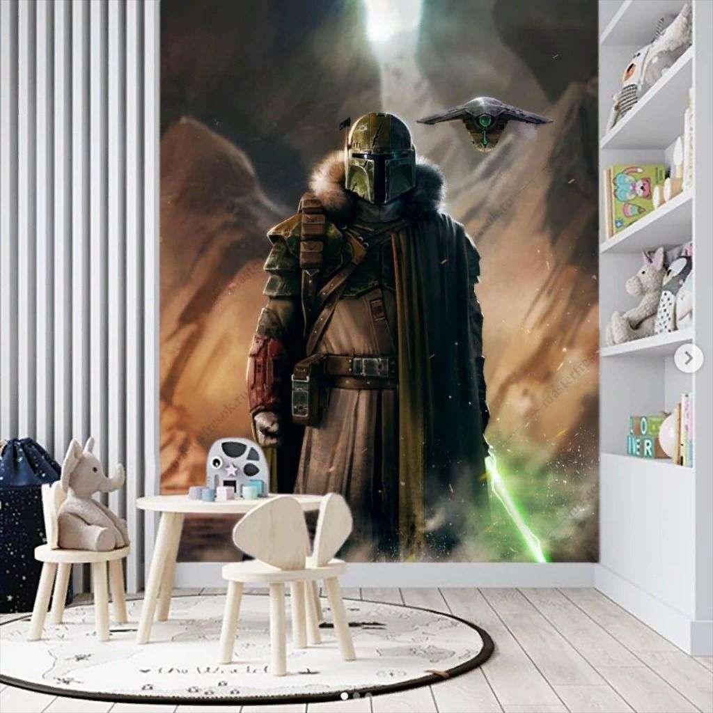 Фотообои в интерьере мандалорец  12-1221 фото