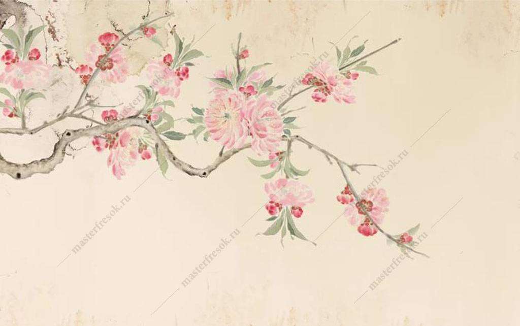 Фотообои в интерьере сакура  15-920 фото