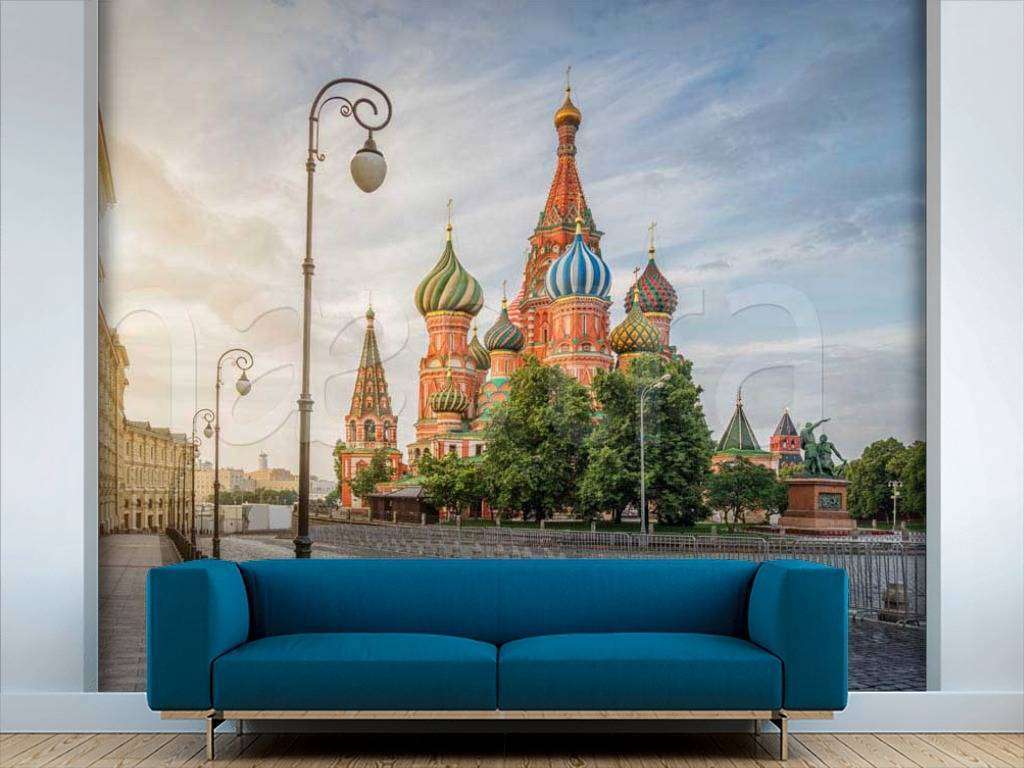 Фотообои Вечерний вид на Москву 3д  9-420