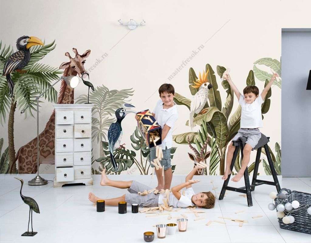 Фотообои в интерьере звери тропиков  12-1393 фото