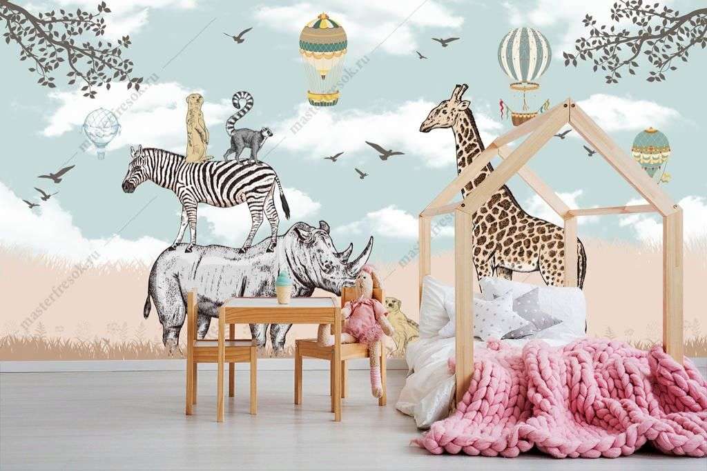 Фотообои в интерьере сафари животные  14-261 фото