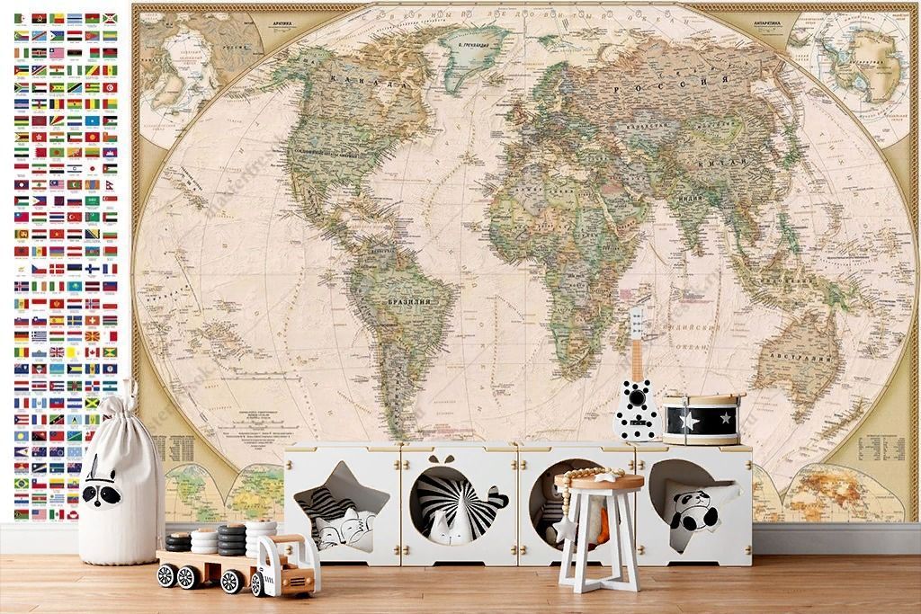 Фотообои Географическая карта  14-393
