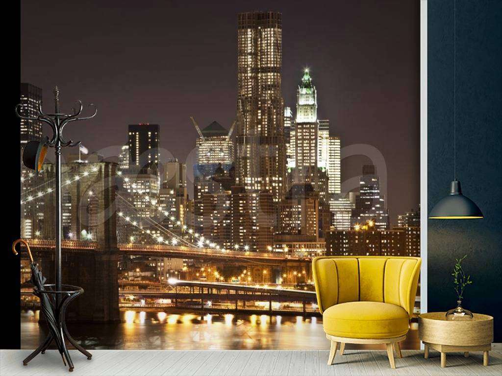 Фотообои Ночной мост Нью Йорка  9-803