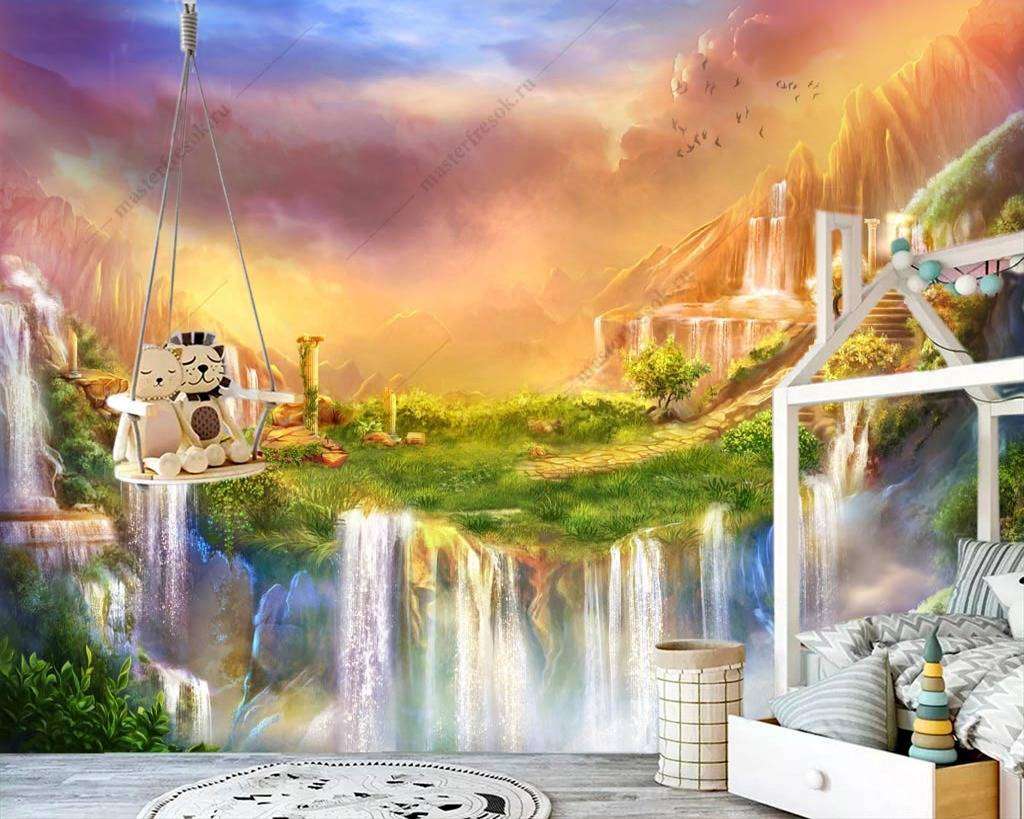 Фотообои в интерьере яркий пейзаж  12-1172 фото