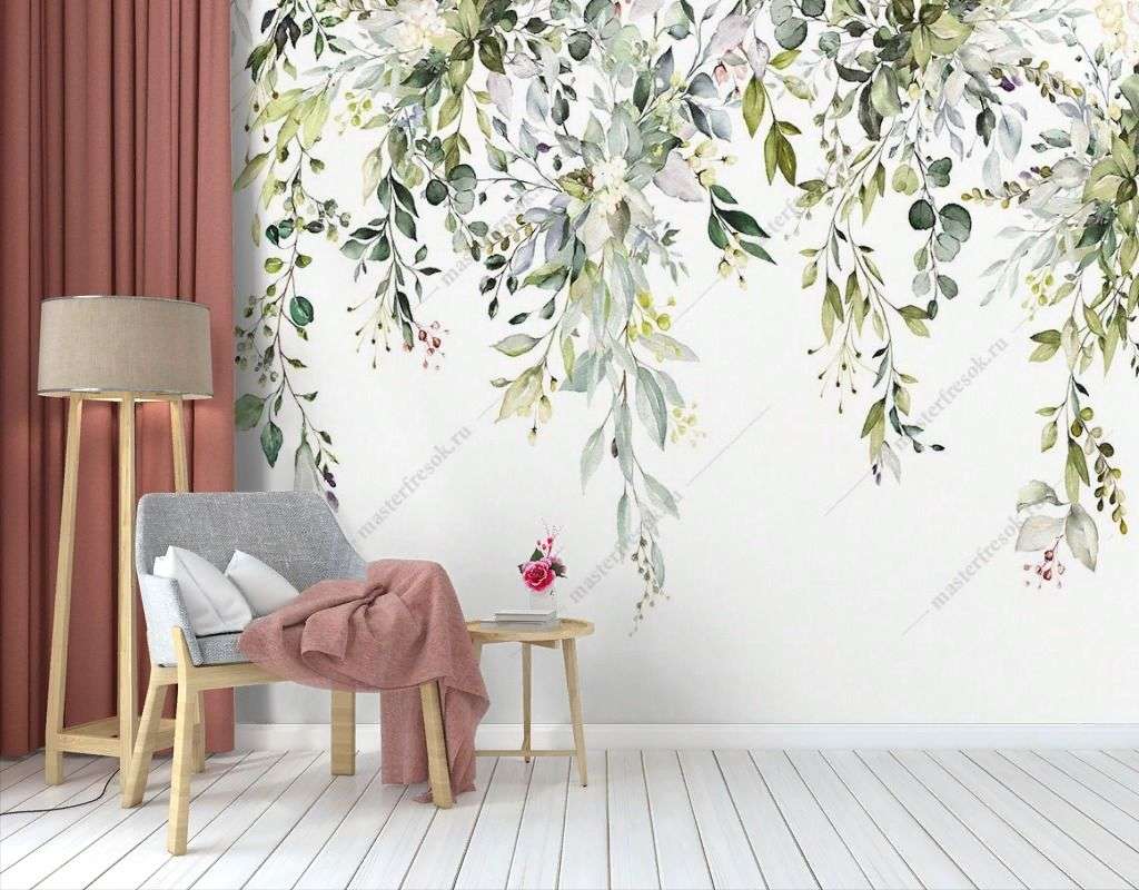 Фотообои в интерьере ветви свисающие  14-641 фото