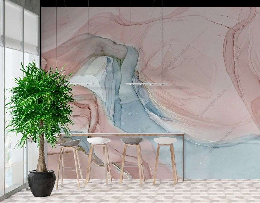 Фотообои в интерьере в спальню абстрактный дизайн  9-1840 фото