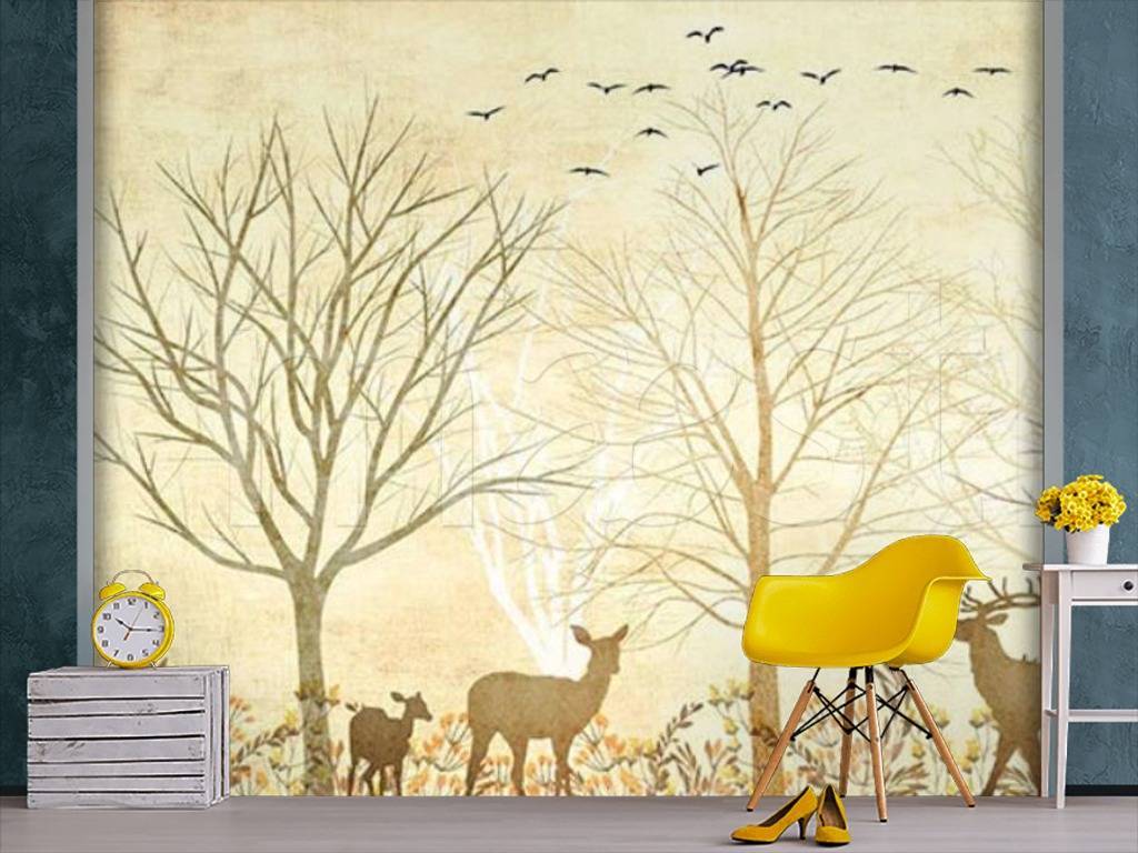 Фотообои Лес и олени  15-530