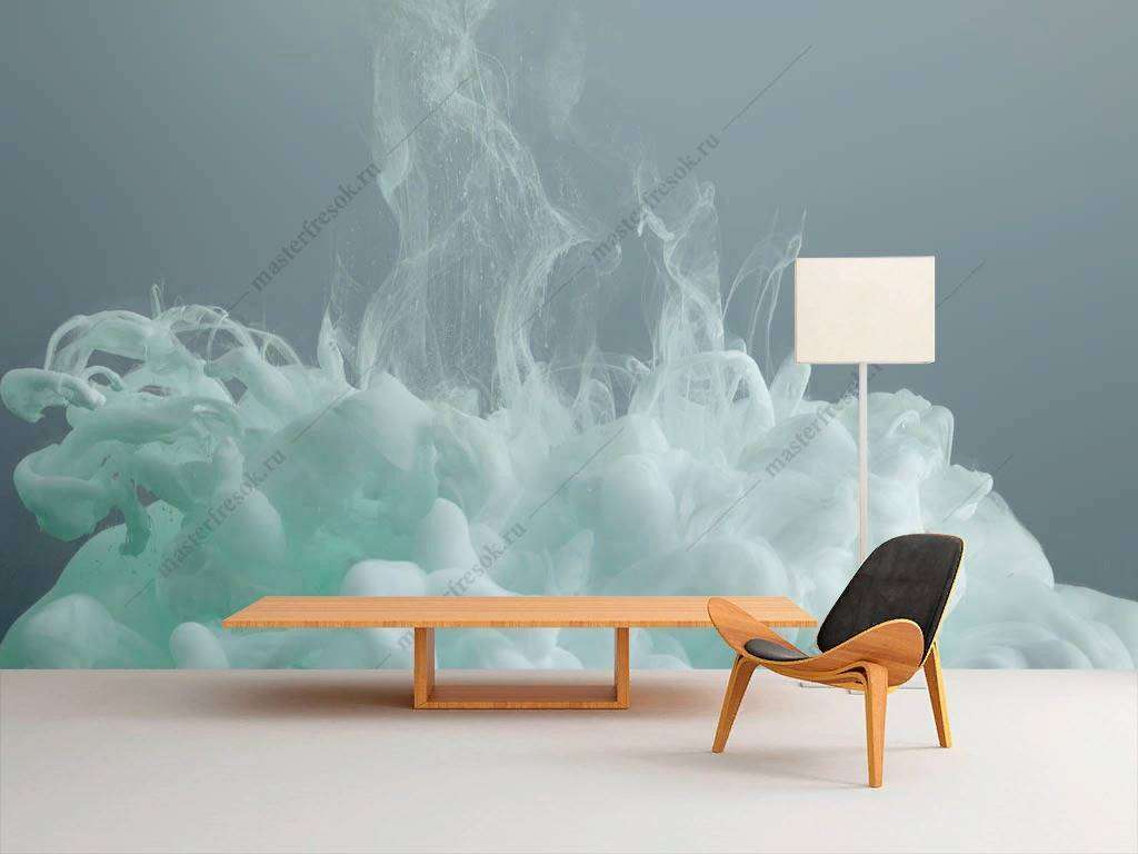 Фотообои в интерьере бирюзовые краски  9-1148 фото