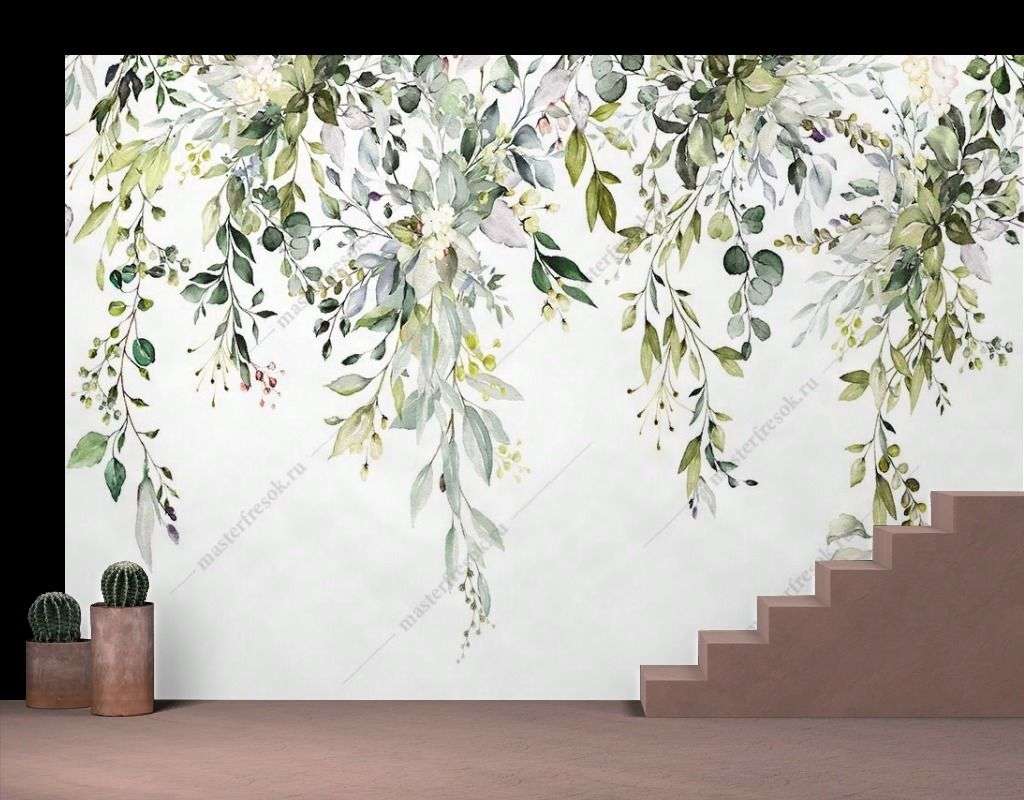 Фотообои в интерьере ветви свисающие  14-641 фото