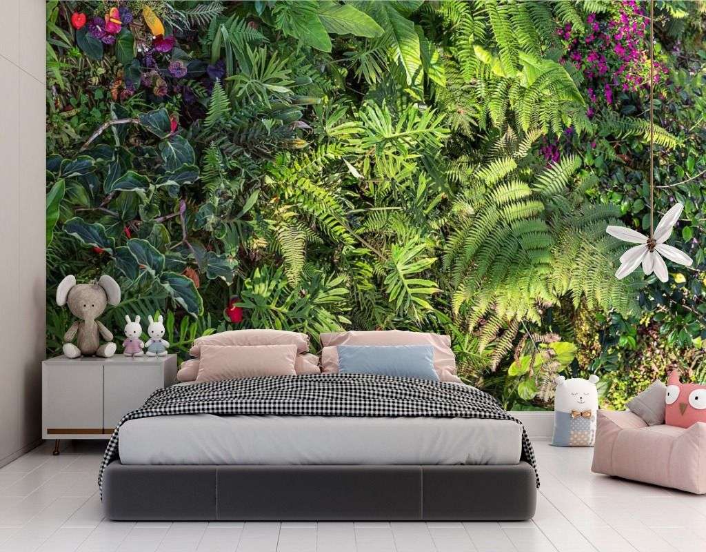 Фотообои в интерьере густой лес  9-1614 фото