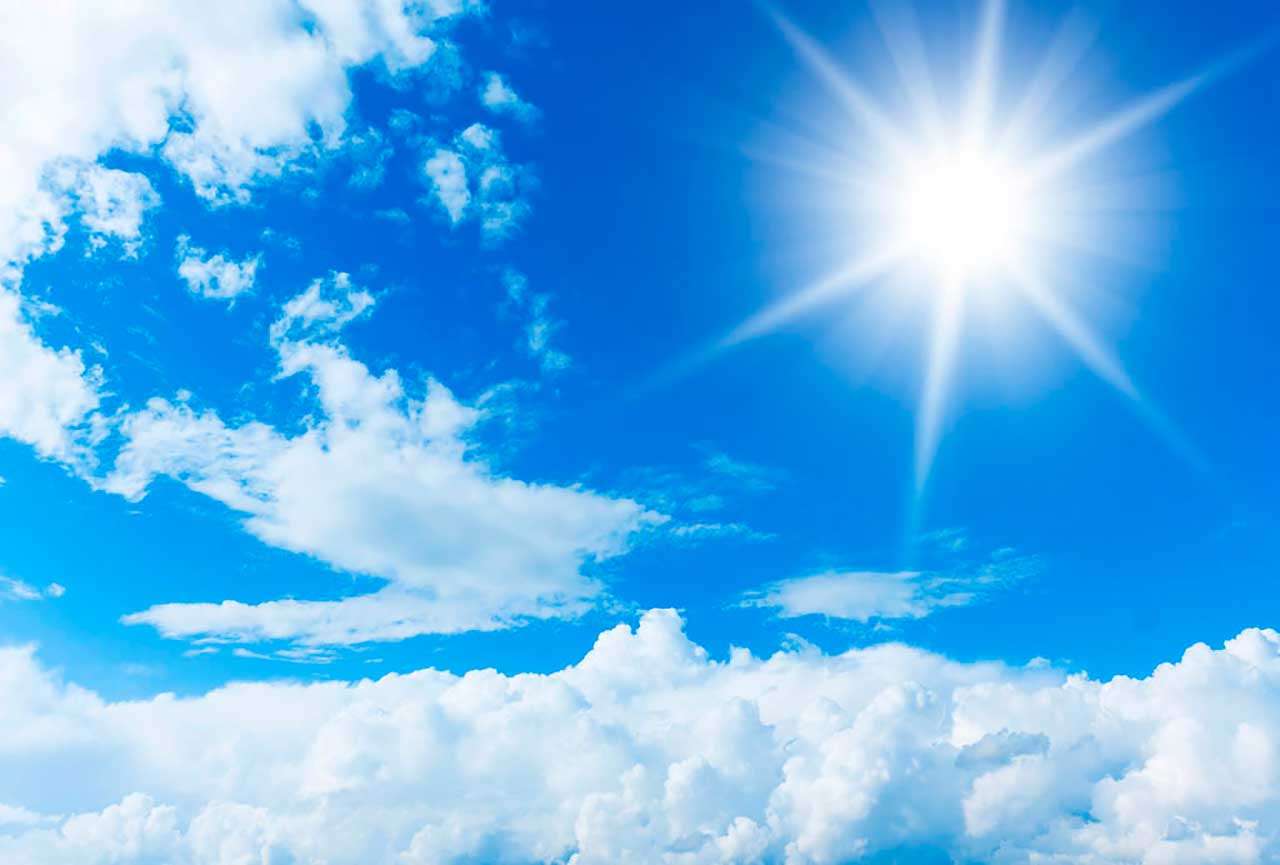 Фотообои в интерьере облака и лучи солнца 3д  9-353 фото