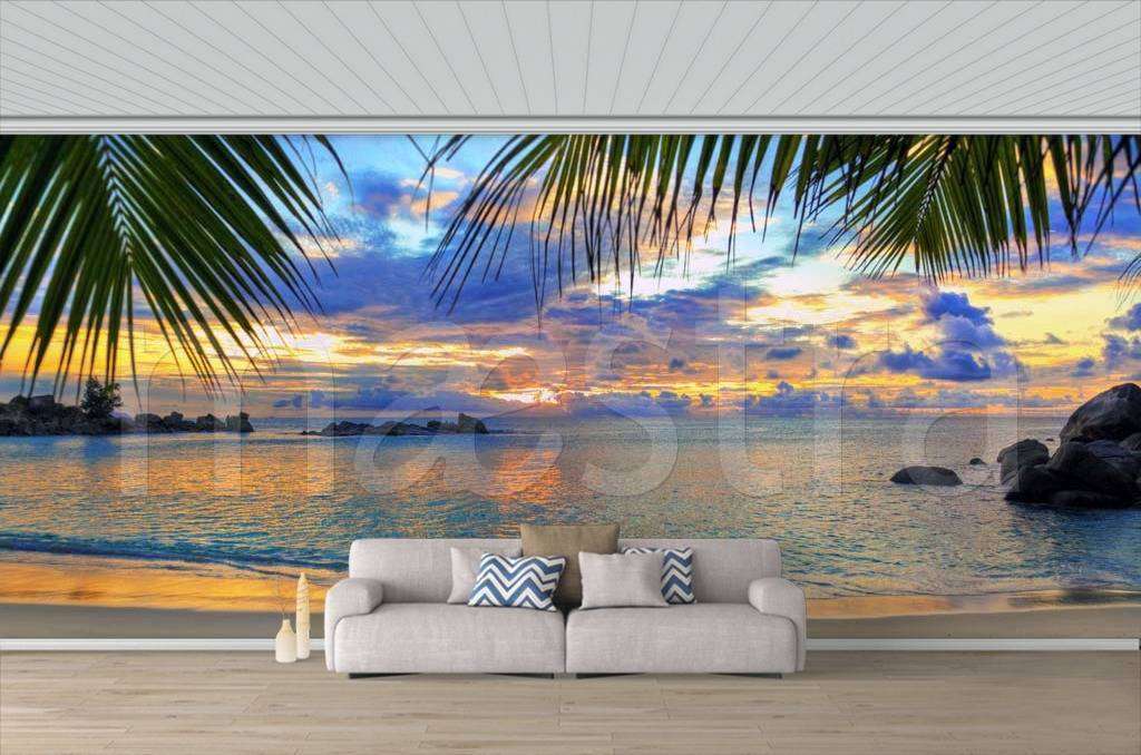 Фотообои Бесшовные обои на стену:  Закат на море. Артикул: 4-339  