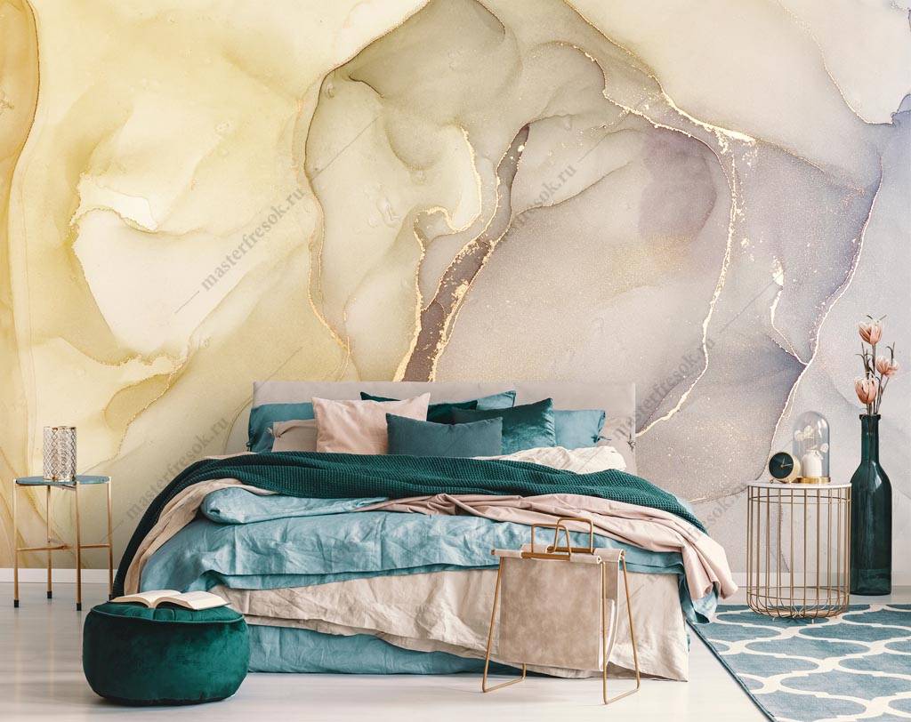 Фотообои Золотой мрамор флюид  9-1356